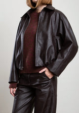 Andre Bomber Jacket in Vegan Leather