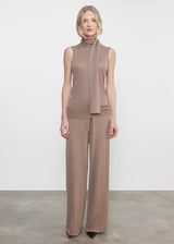 TISSUE CASHMERE SLEEVELESS SCARF SWEATER