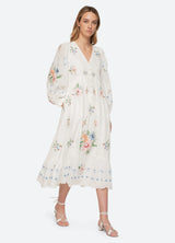 Serafina Embroidery Midi Dress