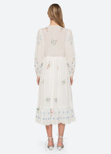 Serafina Embroidery Midi Dress