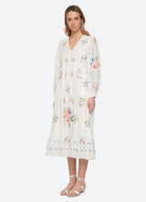 Serafina Embroidery Midi Dress