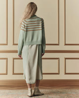 The Scholar Cardigan w/ Crotchet Stripes