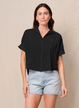 Voile Short Sleeve Dolman Shirt