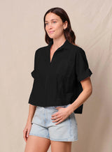 Voile Short Sleeve Dolman Shirt