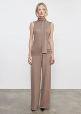 TISSUE CASHMERE SLEEVELESS SCARF SWEATER