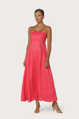 Talla Pintuck Linen Maxi Dress