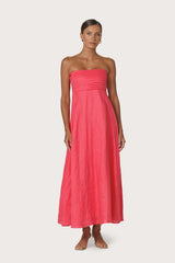 Talla Pintuck Linen Maxi Dress