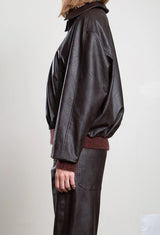 Andre Bomber Jacket in Vegan Leather