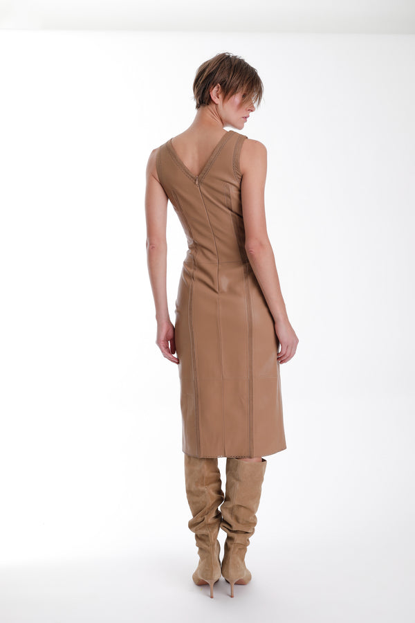 Mona Vegan Leather Midi Dress