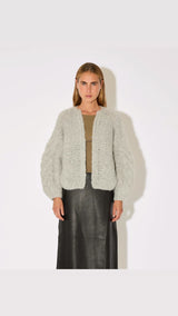 Fleecy Alpaca Bomber Cardigan