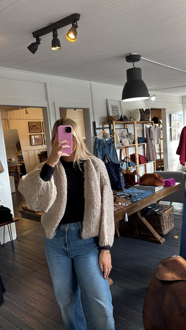 Fleecy Alpaca Bomber Cardigan