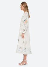 Serafina Embroidery Midi Dress