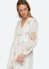 Serafina Embroidery Midi Dress