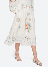 Serafina Embroidery Midi Dress