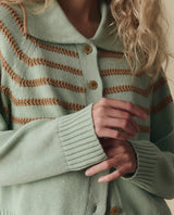 The Scholar Cardigan w/ Crotchet Stripes