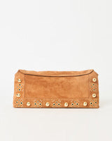 Inez Studded Suede Clutch