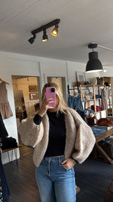 Fleecy Alpaca Bomber Cardigan