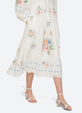 Serafina Embroidery Midi Dress