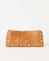 Inez Studded Suede Clutch