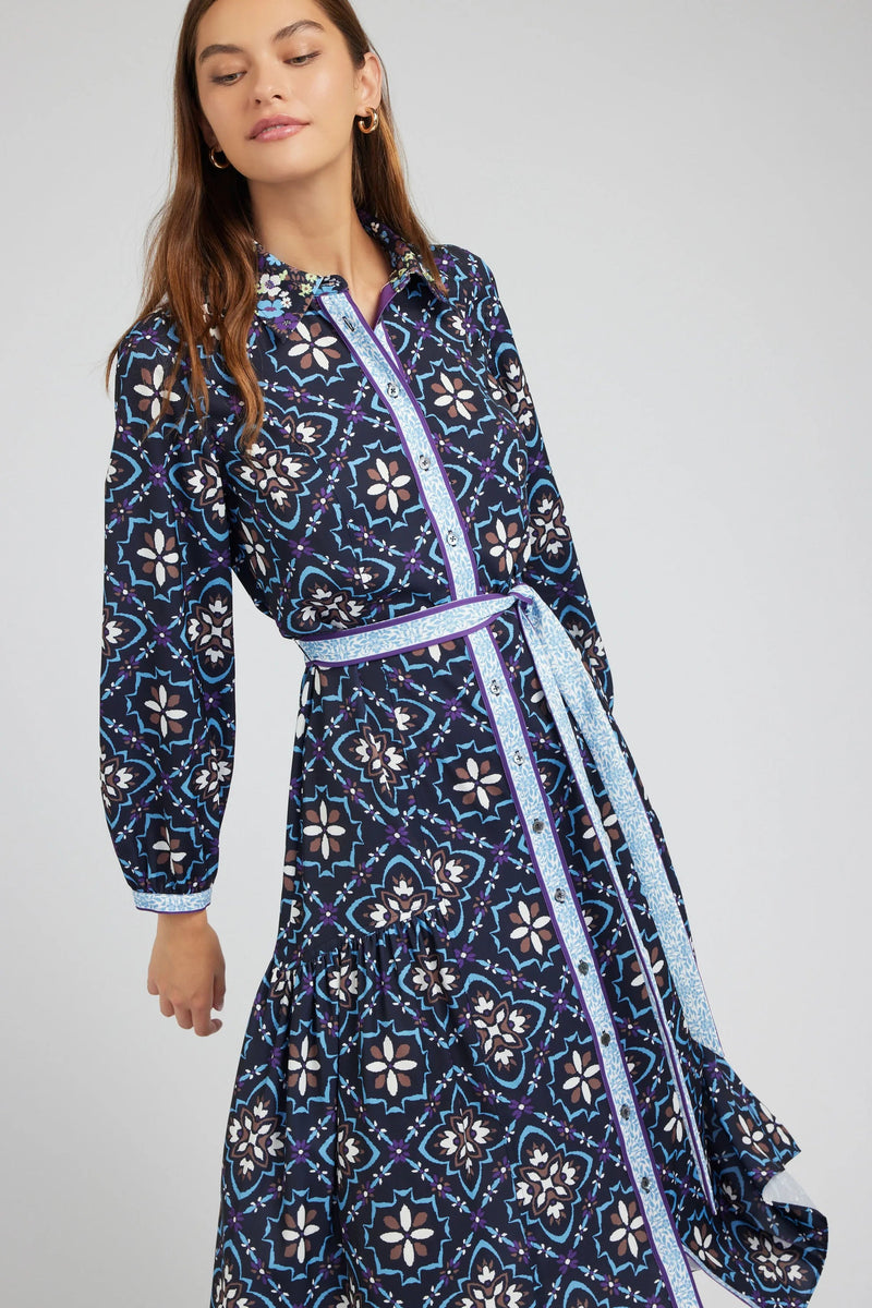 Kaleidoscope Motif Midi Dress