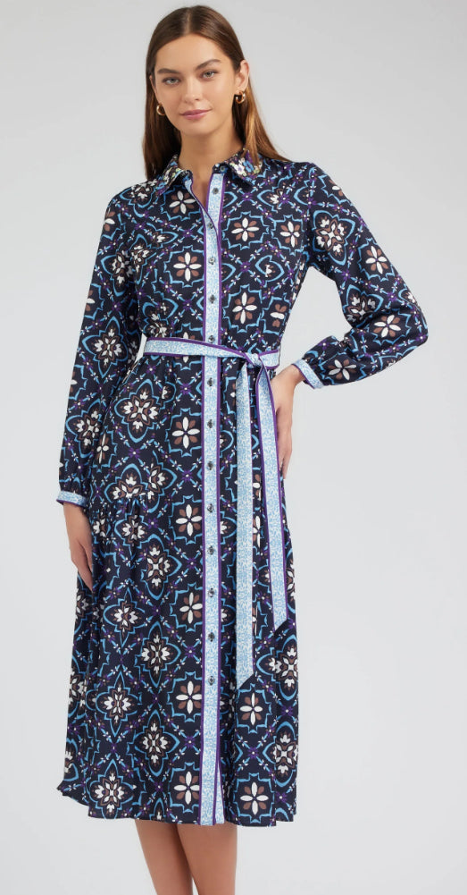 Kaleidoscope Motif Midi Dress