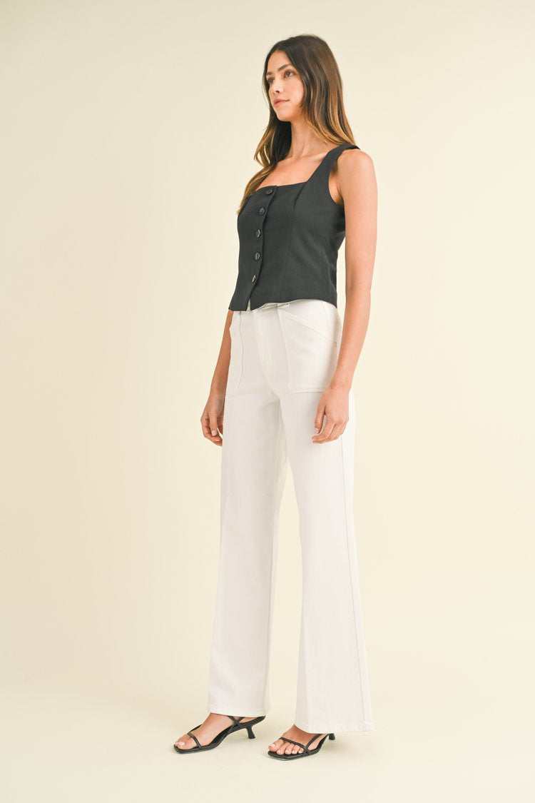 Patch Pocket Wide Leg