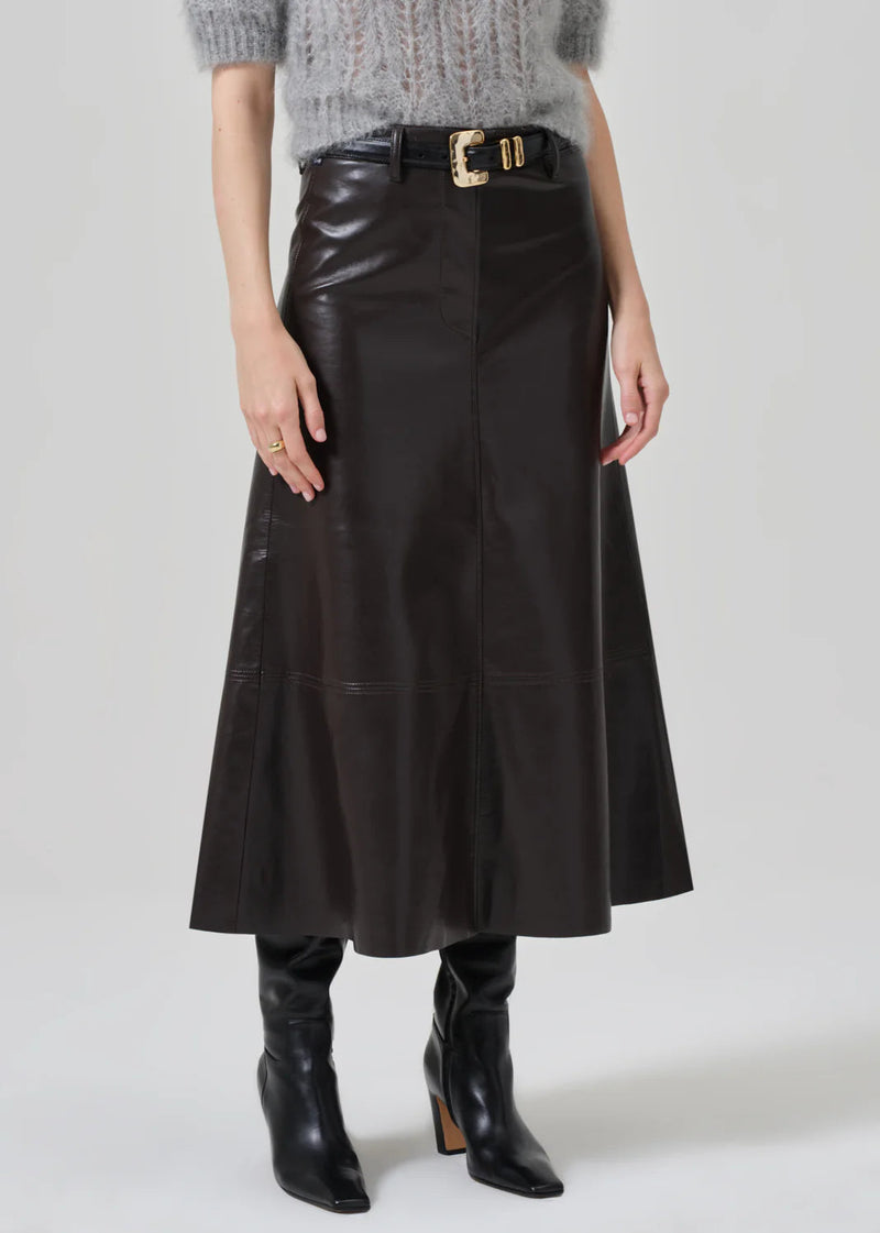 Cassia leather skirt