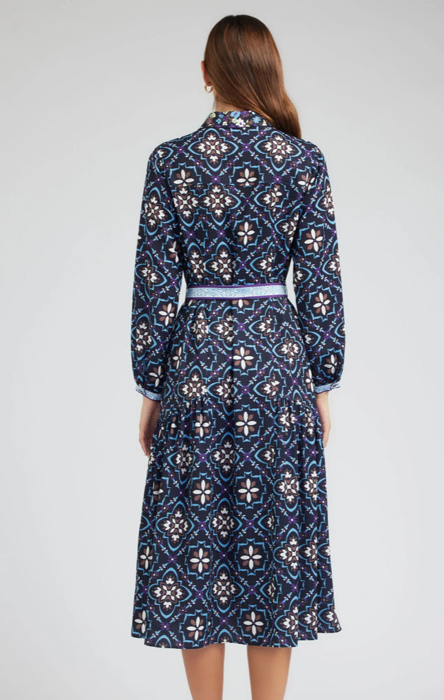 Kaleidoscope Motif Midi Dress