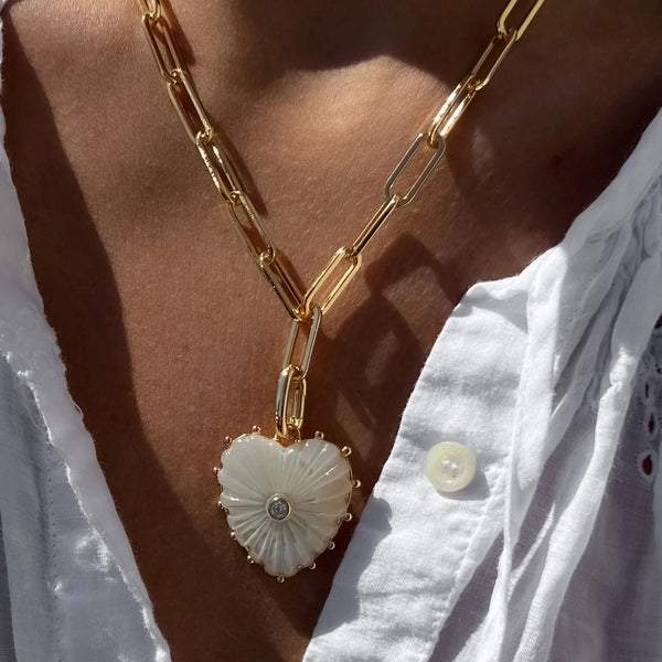 Malene Mother of Pearl Clip Necklace