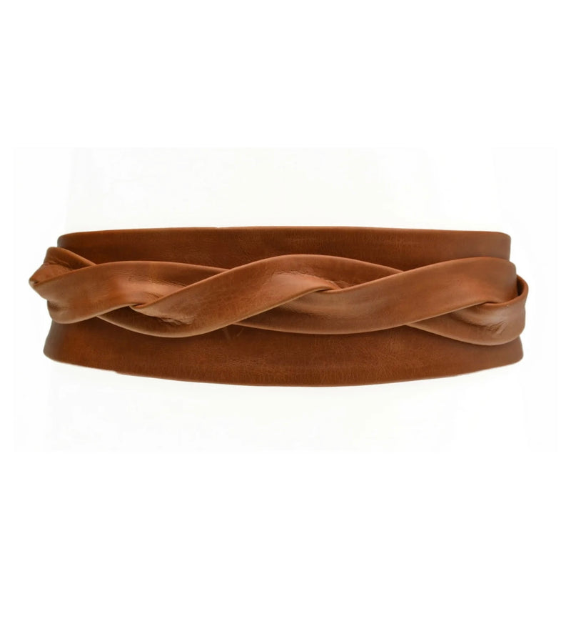 Wrap leather belt (Cognac)