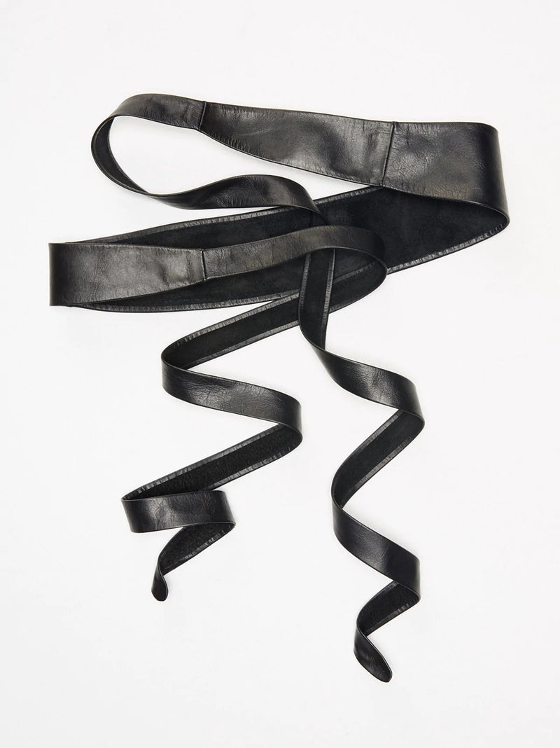 Wrap leather belt (Black)